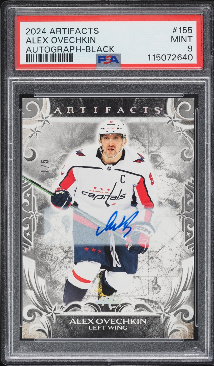 2024 Upper Deck Artifacts Black Alex Ovechkin AUTO 1/5 #155 PSA 9 MINT