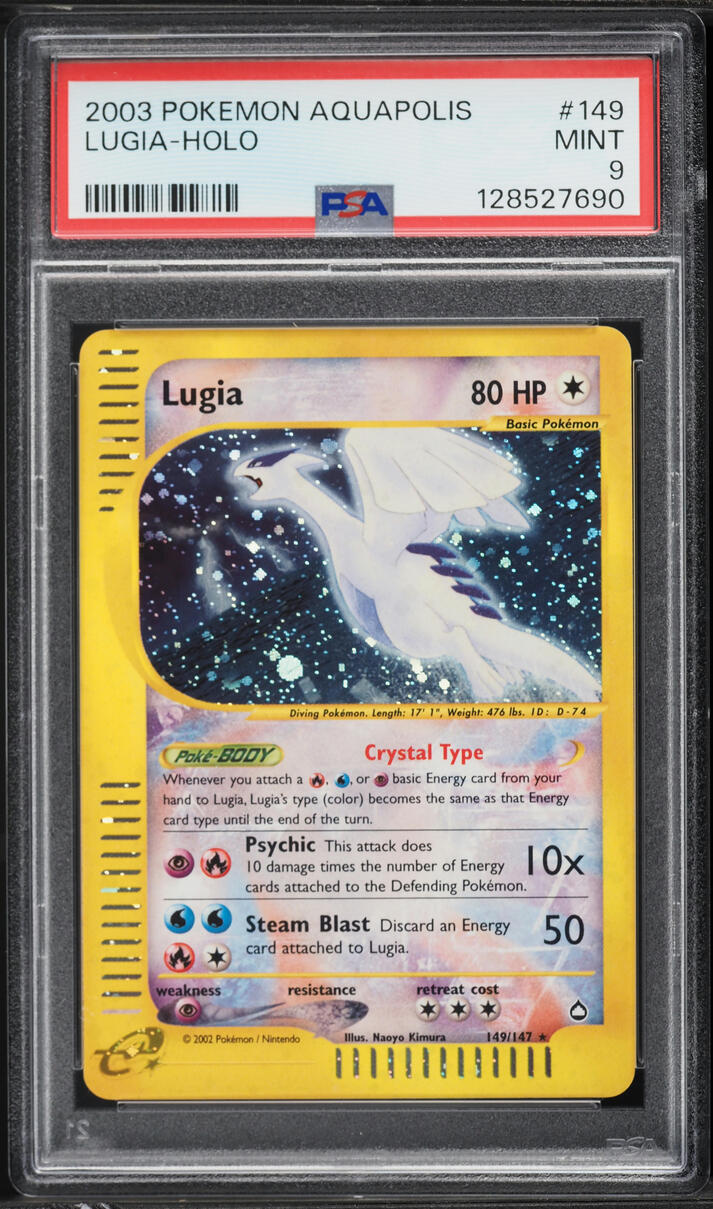 2003 Pokemon Aquapolis Holo Crystal Lugia #149 PSA 9 MINT