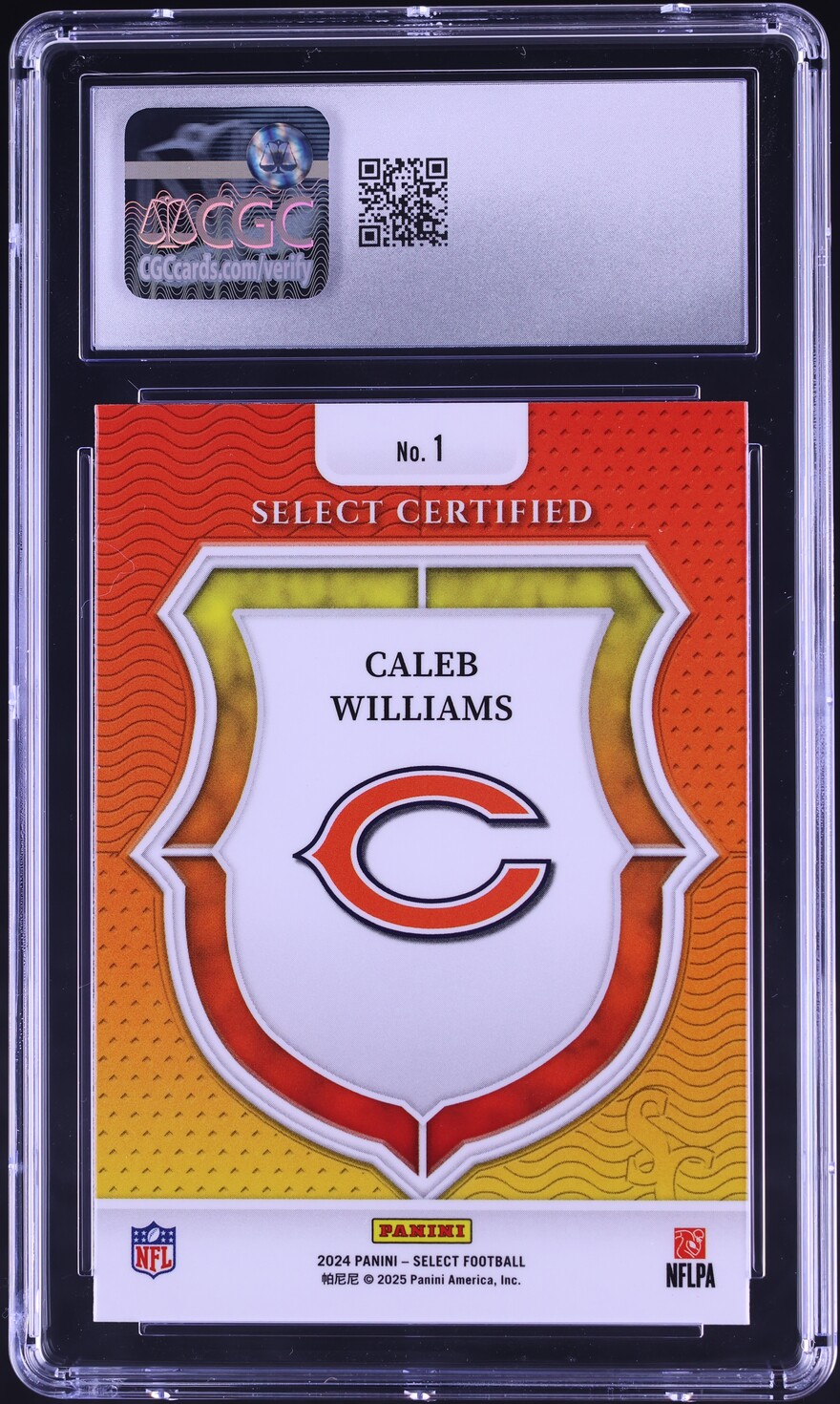 2024 Select Certified Caleb Williams ROOKIE #1 CGC 10 GEM MINT