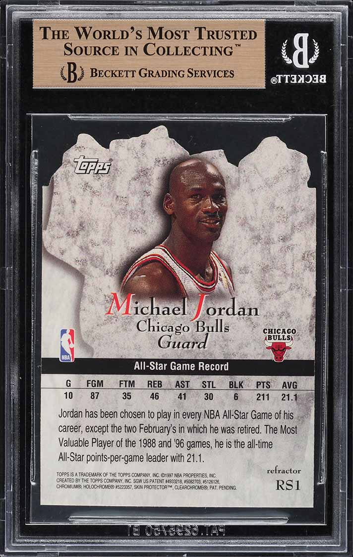 1997 Topps Rock Stars Refractor Die-Cut Michael Jordan #RS1 BGS 10 PRISTINE