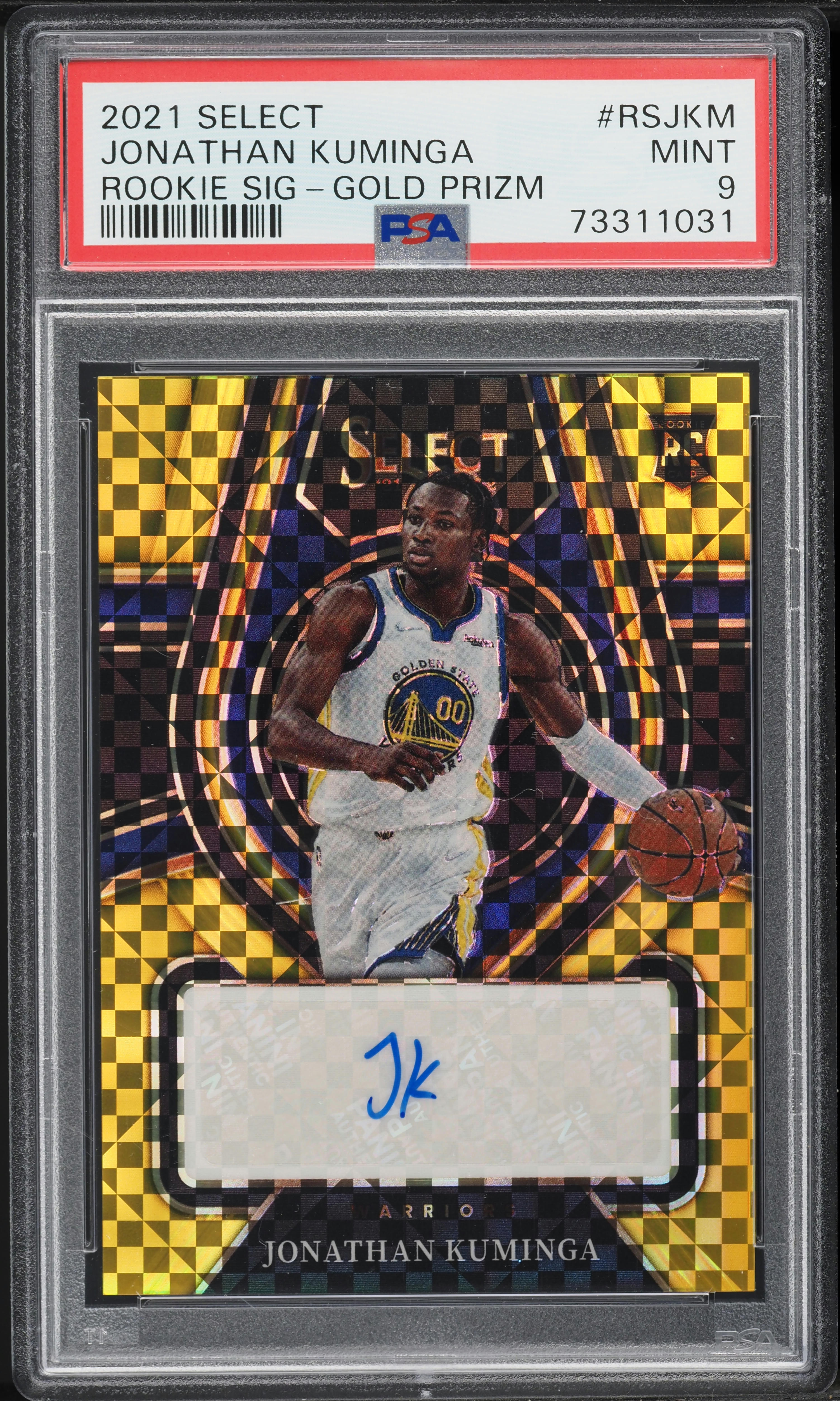 2021 Select Signatures Gold Prizm Jonathan Kuminga ROOKIE AUTO /10