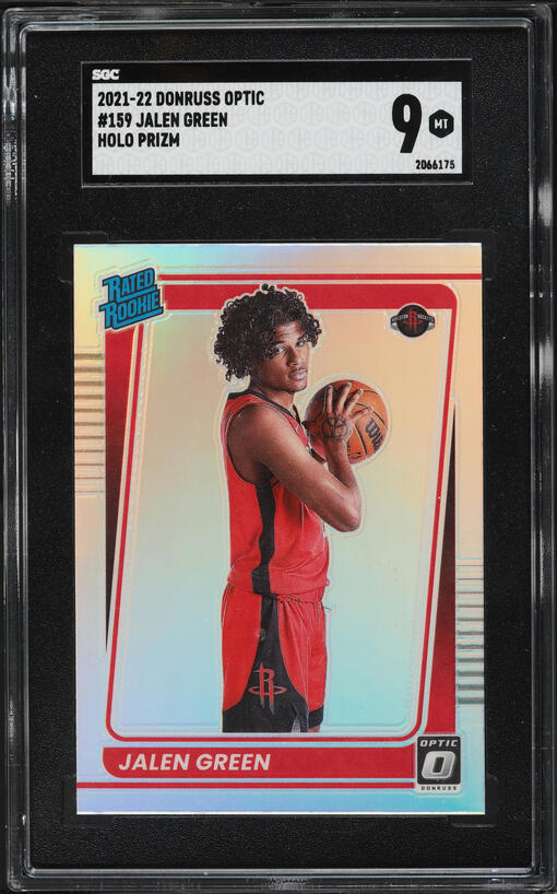 2021 Donruss Holo Orange Laser Jalen Green ROOKIE AUTO #209 PSA 8