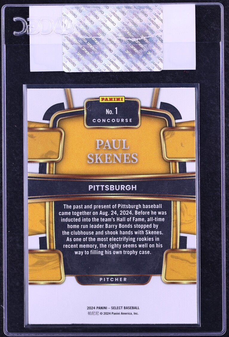 2024 Select Concourse Paul Skenes ROOKIE #1 CGC AUTH