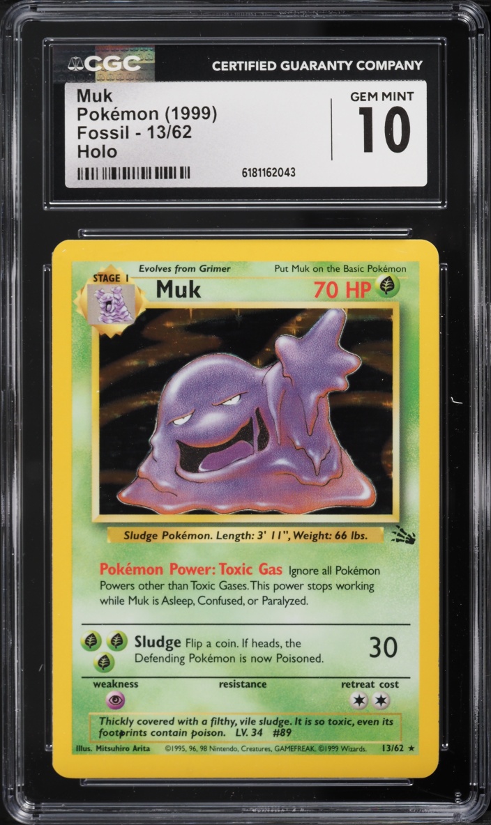 1999 Pokemon Fossil Holo Muk #13 CGC 10 GEM MINT
