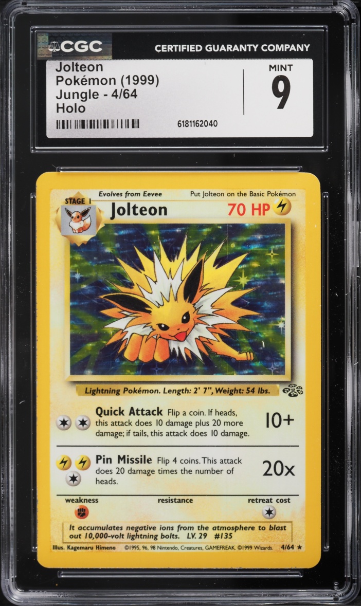 1999 Pokemon Jungle Holo Jolteon #4 CGC 9 MINT