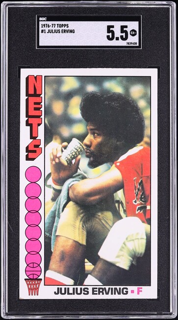 1976 Topps Basketball Julius Erving #1 SGC 5.5 EX+