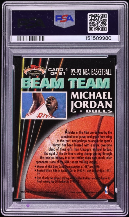 1992 Stadium Club Beam Team Michael Jordan #1 PSA 7 NRMT