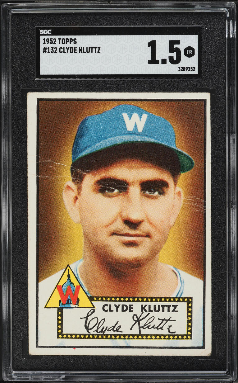 1952 Topps Clyde Kluttz #132 SGC 1.5 FR