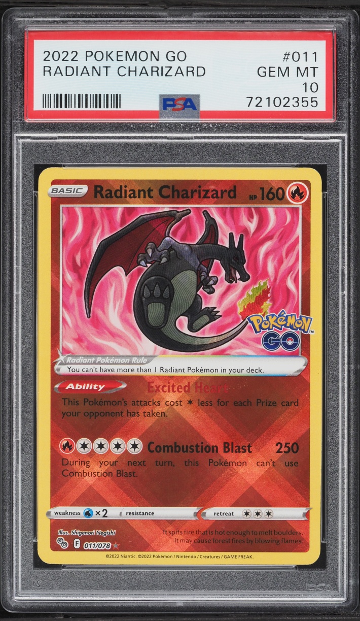 2022 Pokemon Sword & Shield GO Holo Radiant Charizard #11 PSA 10 GEM MINT