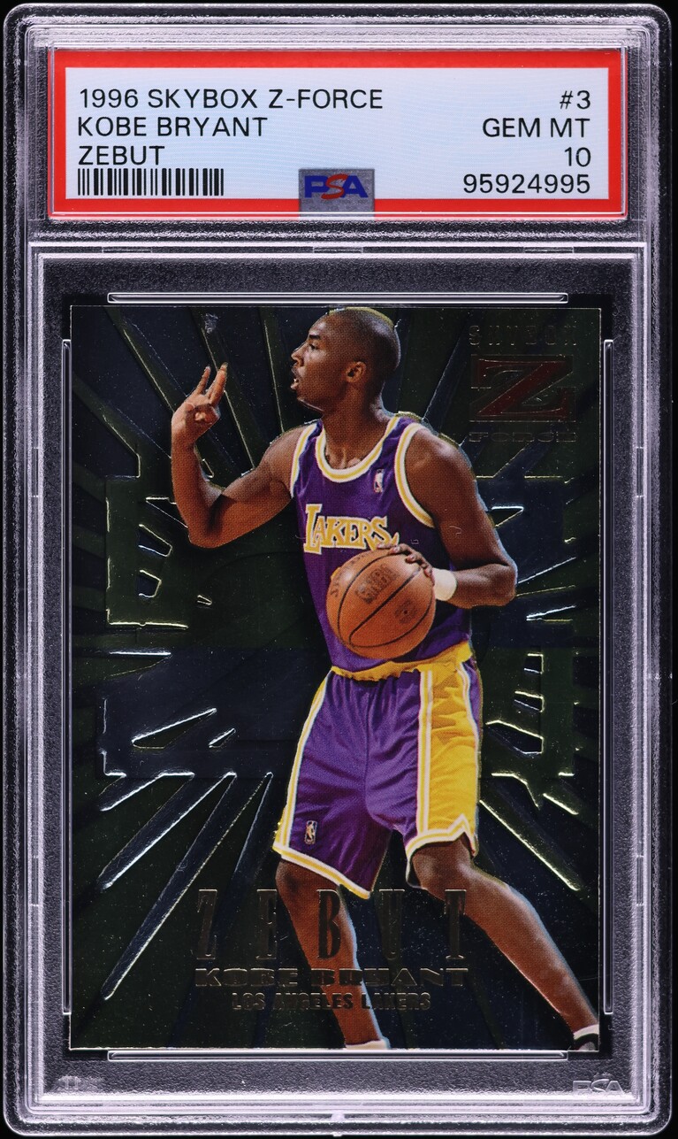 1996 Skybox Z-Force Z-Peat Zebut Kobe Bryant ROOKIE #3 PSA 10 GEM MINT