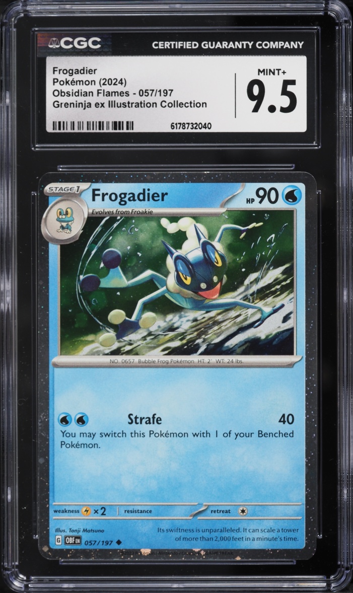2024 Pokemon SV Obsidian Flames Greninja ex Illustration Collection Frogadier #057 CGC 9.5