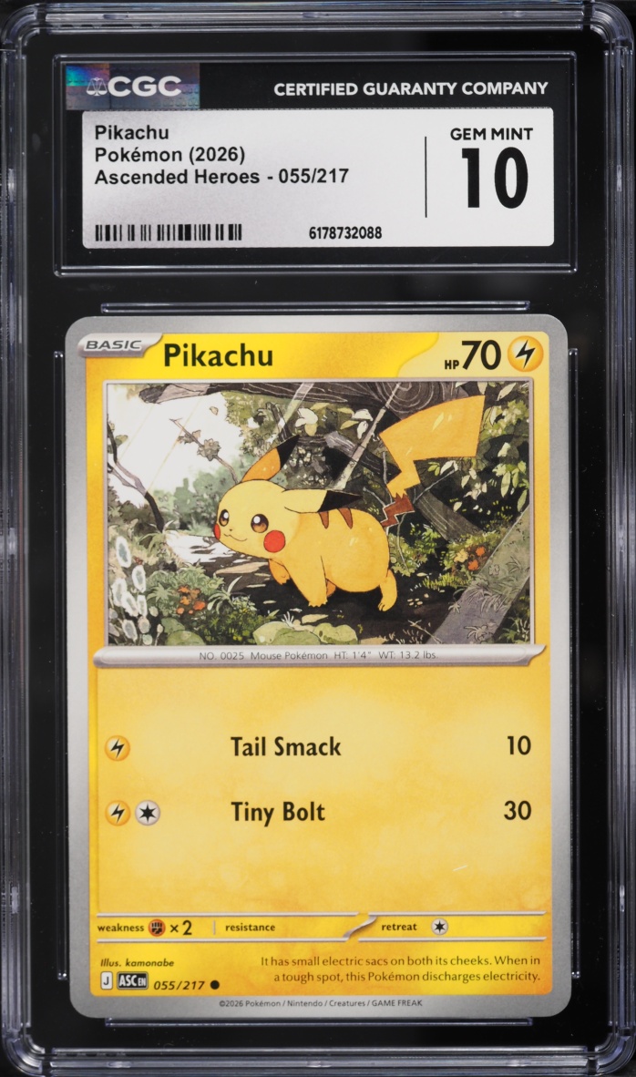 2026 Pokemon Mega Evolution Ascended Heroes Pikachu #55 CGC 10 GEM MINT