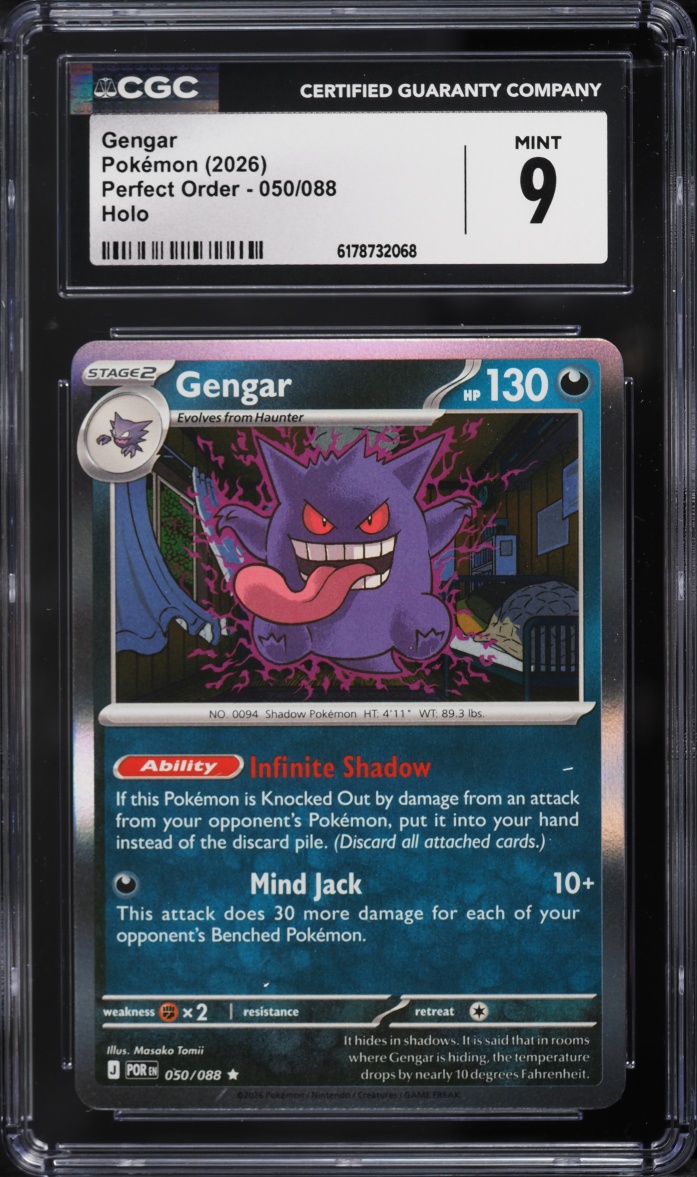 2026 Pokemon Mega Evolution Perfect Order Holo Gengar #50 CGC 9 MINT