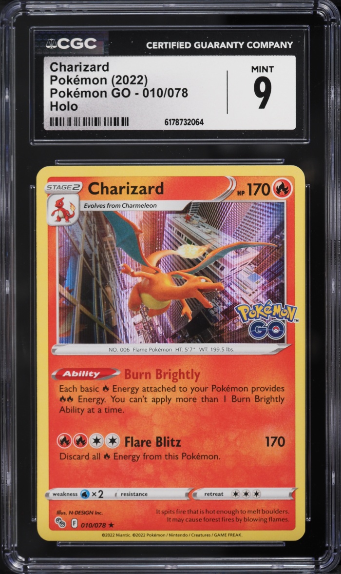 2022 Pokemon Sword & Shield GO Holo Charizard #10 CGC 9 MINT