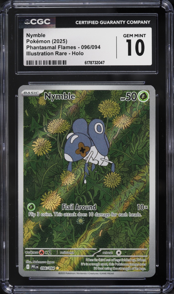 2025 Pokemon Mega Evolution Phantasmal Flames IR Nymble #96 CGC 10 GEM MINT