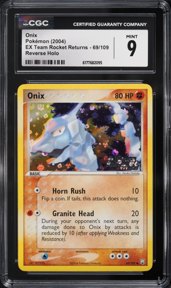 2004 Pokemon EX Team Rocket Returns Reverse Holo Onix #69 CGC 9 MINT