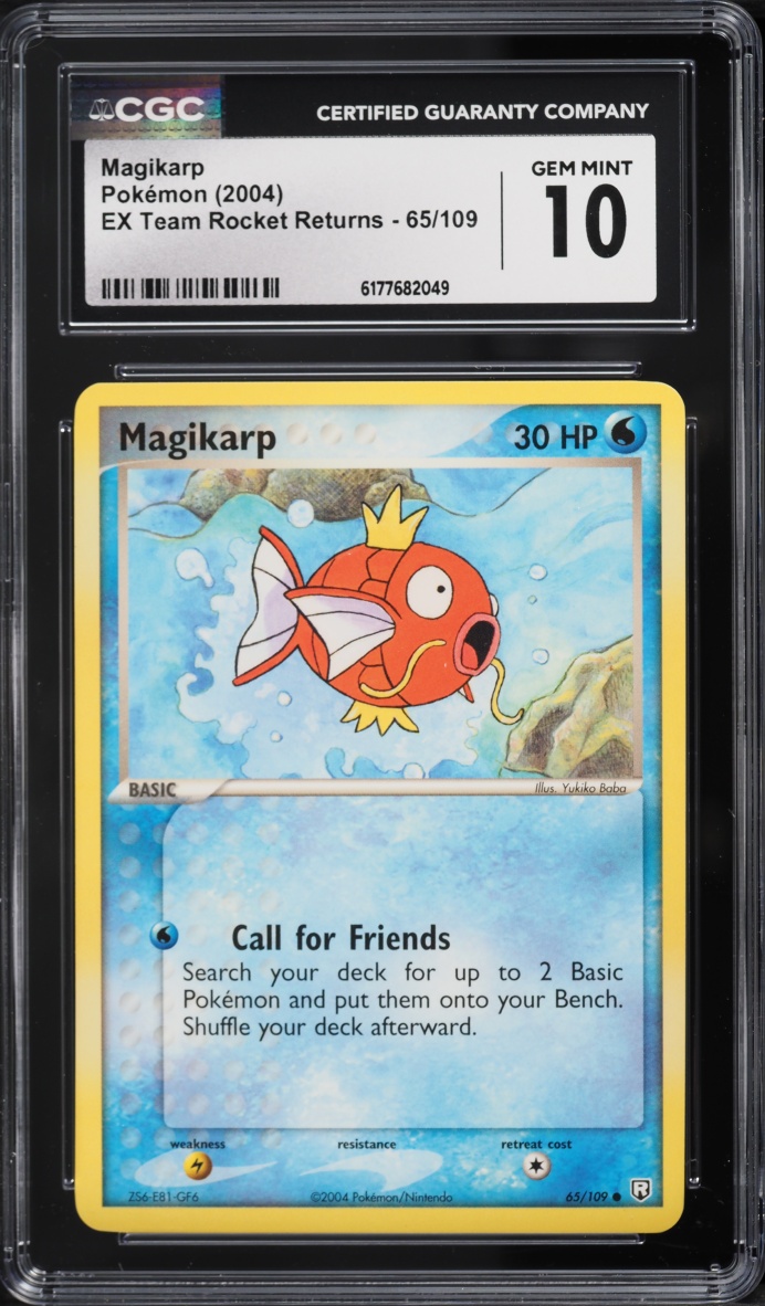2004 Pokemon EX Team Rocket Returns Magikarp #65 CGC 10 GEM MINT
