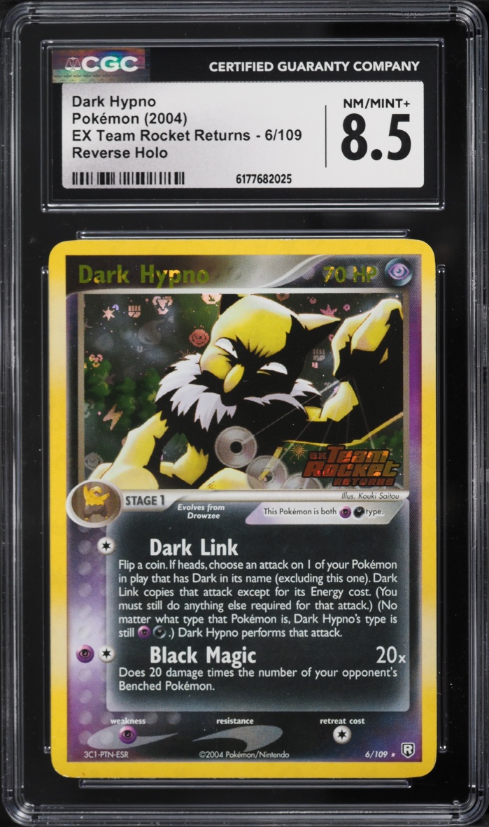 2004 Pokemon EX Team Rocket Returns Reverse Holo Dark Hypno #6 CGC 8.5 NM-MT+