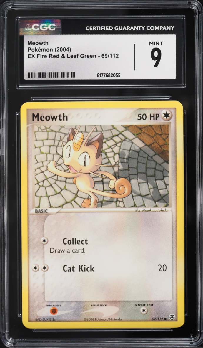 2004 Pokemon EX Fire Red & Leaf Green Meowth #69 CGC 9 MINT