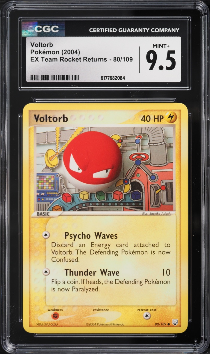 2004 Pokemon Ex Team Rocket Returns Voltorb #80 CGC 9.5 MINT+