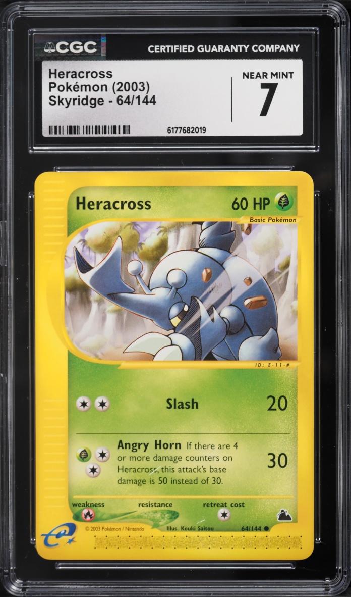 2003 Pokemon Skyridge Heracross #64 CGC 7 NRMT