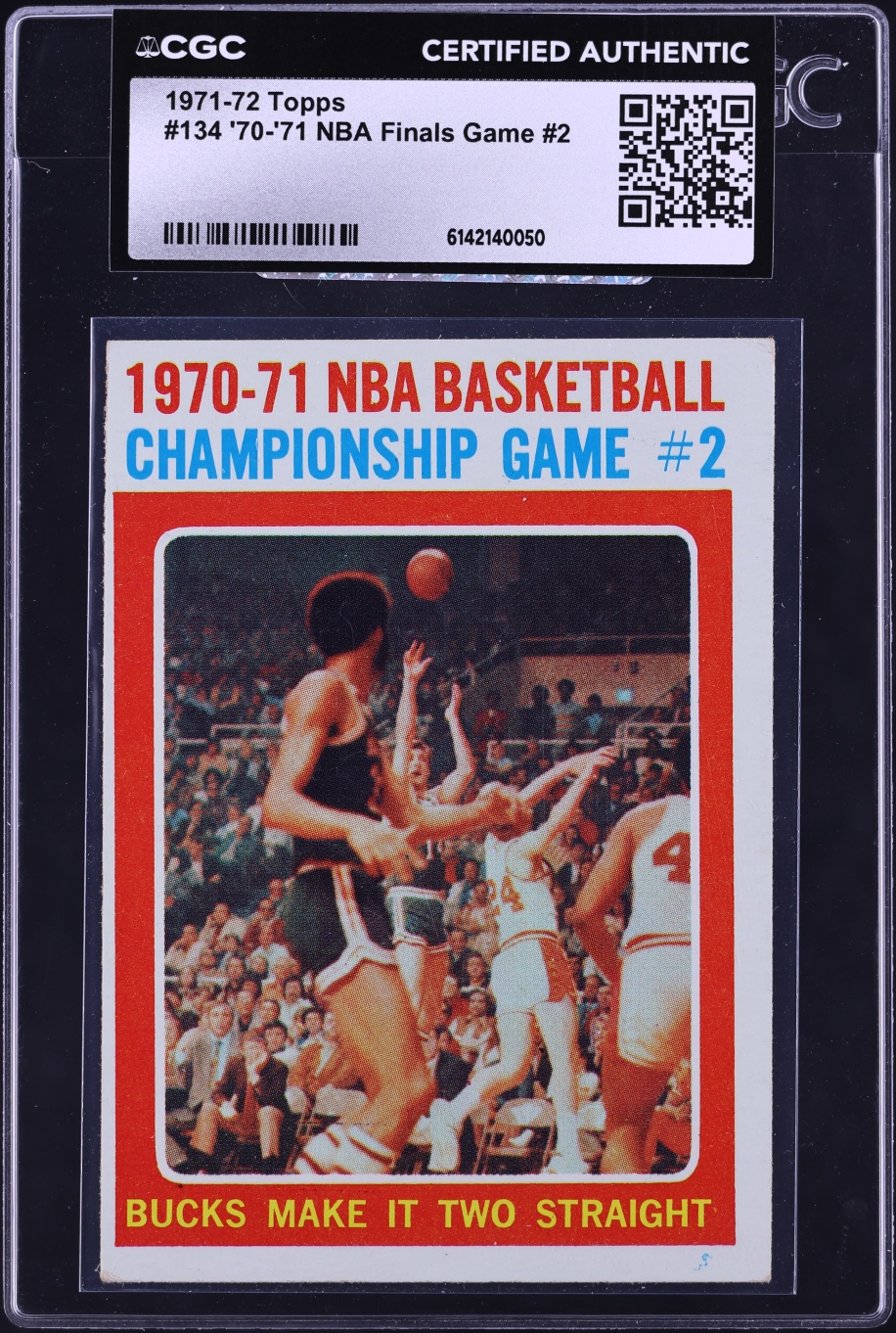 1971 Topps Basketball '70 NBA Finals Game #2 #134 CGC AUTH