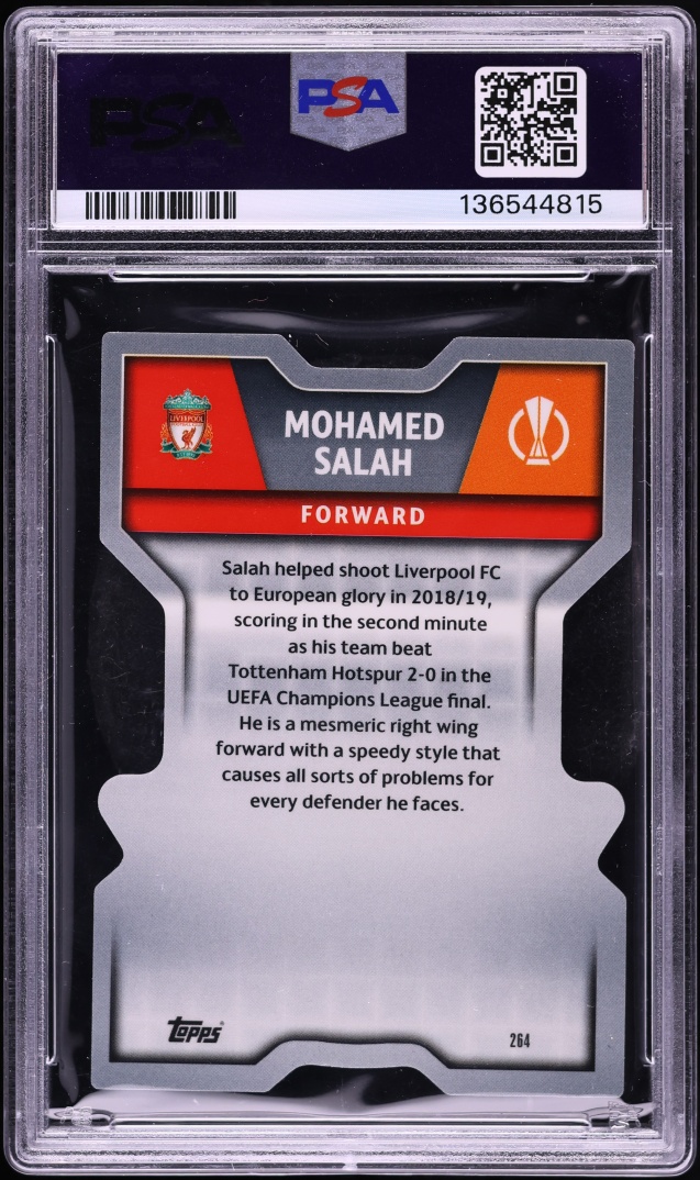 2023 Topps Match Attax UEFA Club Competitions Extra Die-Cut Mohamed Salah #264 PSA 9 MINT