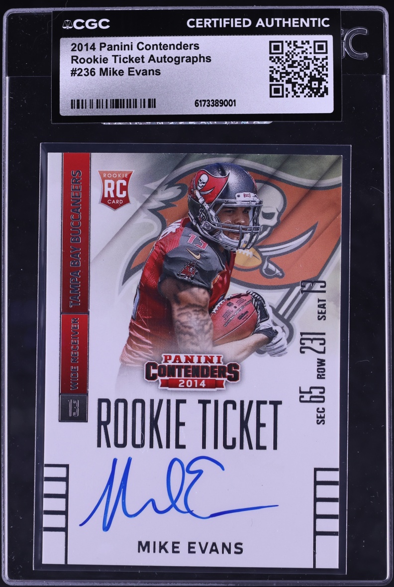 2014 Panini Contenders Mike Evans ROOKIE AUTO #236 CGC AUTH