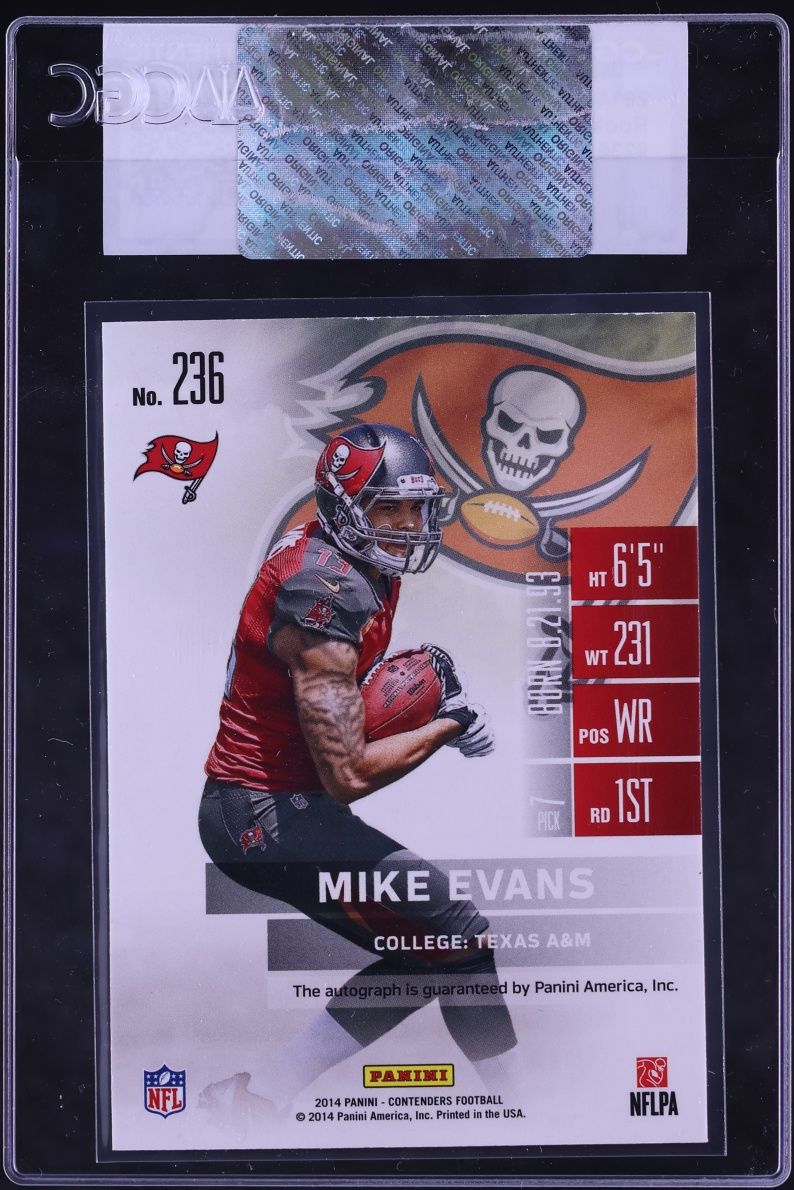 2014 Panini Contenders Mike Evans ROOKIE AUTO #236 CGC AUTH