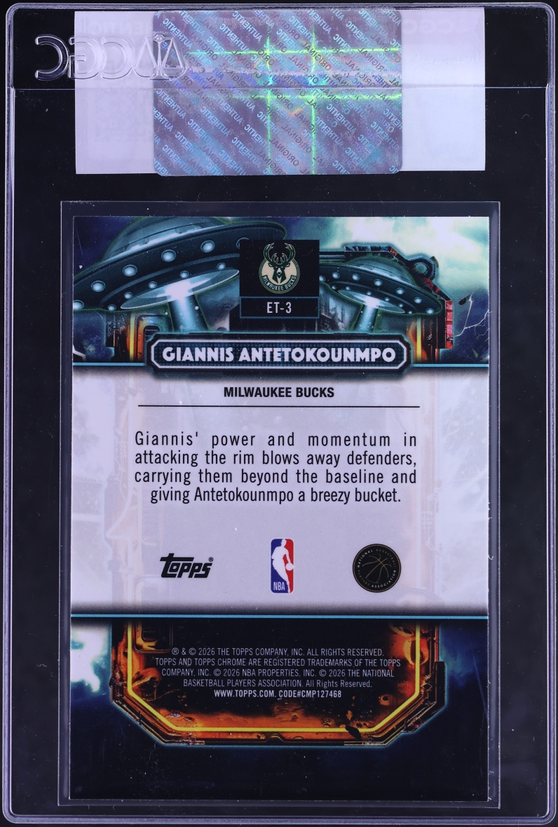2025 Topps Chrome Cosmic Extraterrestrial Talent Giannis Antetokounmpo #ET-3 CGC AUTH