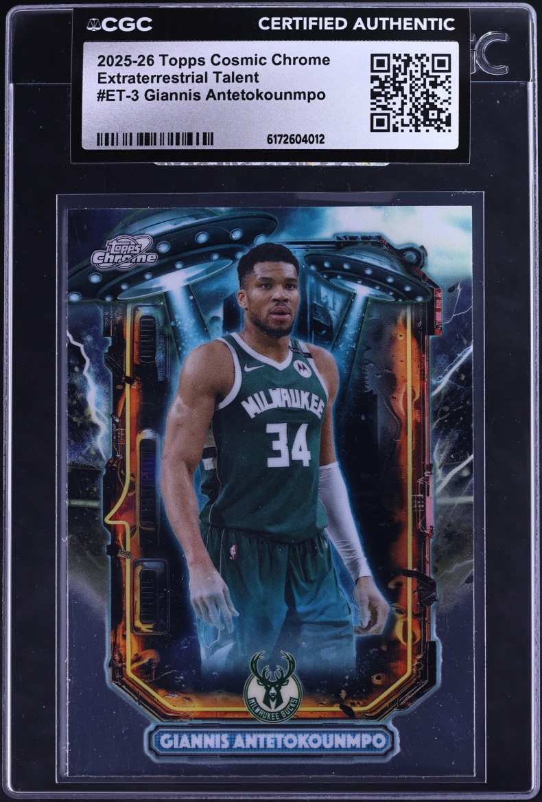 2025 Topps Chrome Cosmic Extraterrestrial Talent Giannis Antetokounmpo #ET-3 CGC AUTH