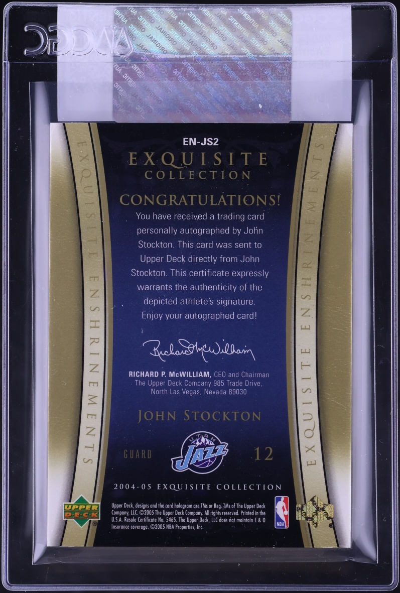 2004 Exquisite Collection Enshrinements John Stockton AUTO /25 #EN-JS2 CGC AUTH