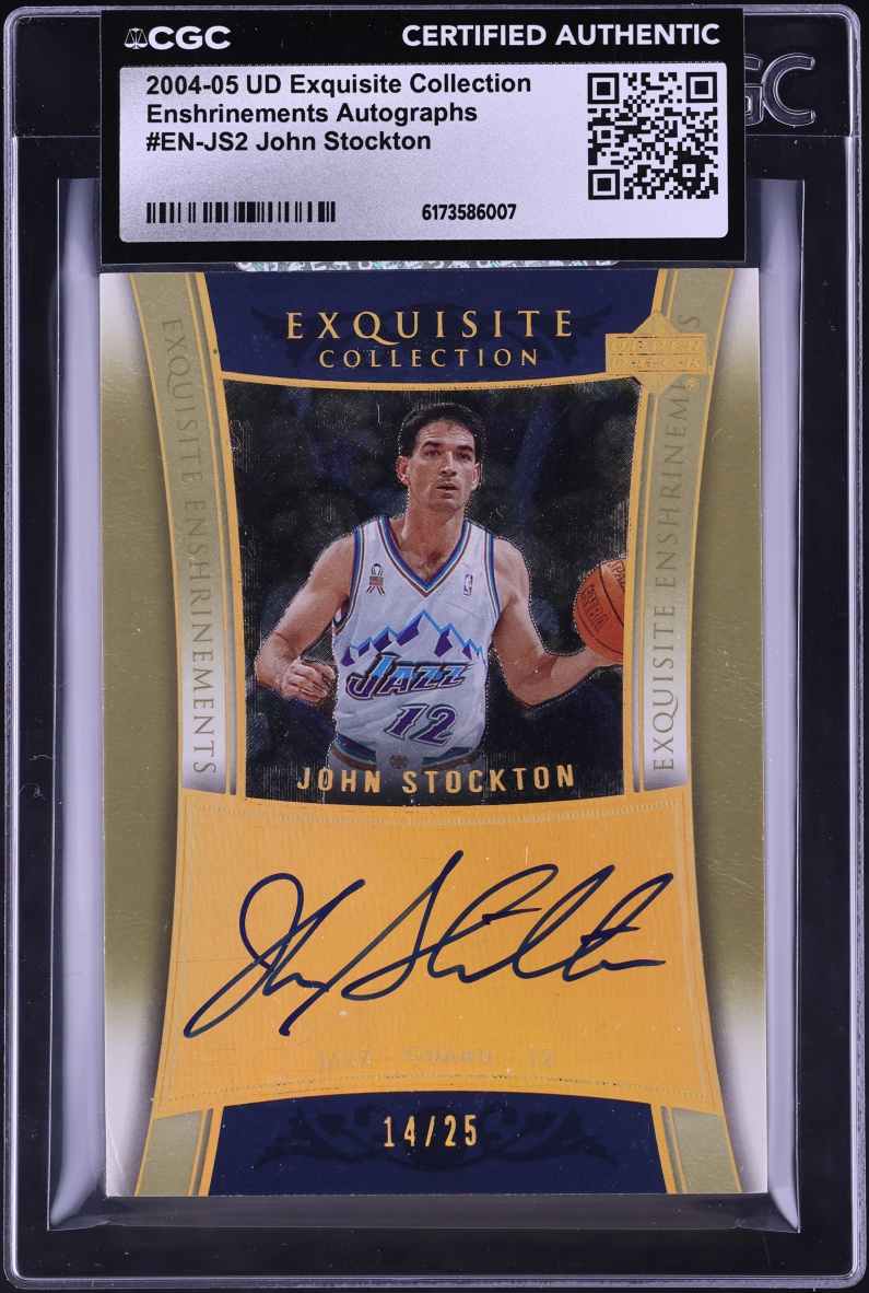 2004 Exquisite Collection Enshrinements John Stockton AUTO /25 #EN-JS2 CGC AUTH