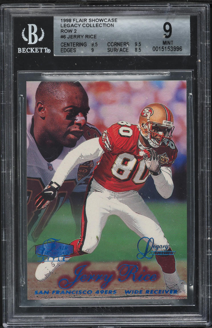 1998 Flair Showcase Legacy Collection Row 2 Jerry Rice /100 #6 BGS 9 MINT