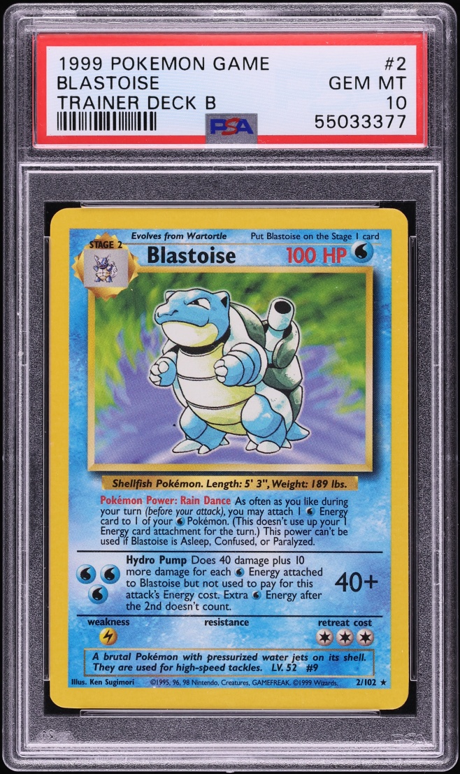 1999 Pokemon Base Set Trainer Deck B Blastoise #2 PSA 10 GEM MINT