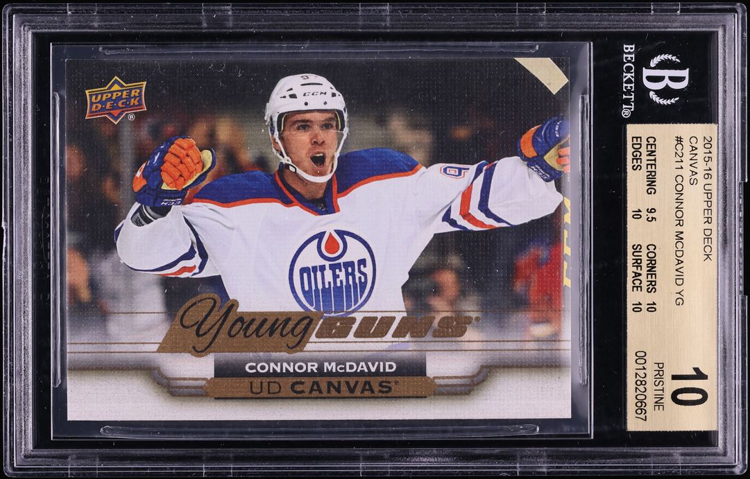 2015 Upper Deck Canvas Young Guns Connor McDavid ROOKIE #C211 BGS 10 PRISTINE