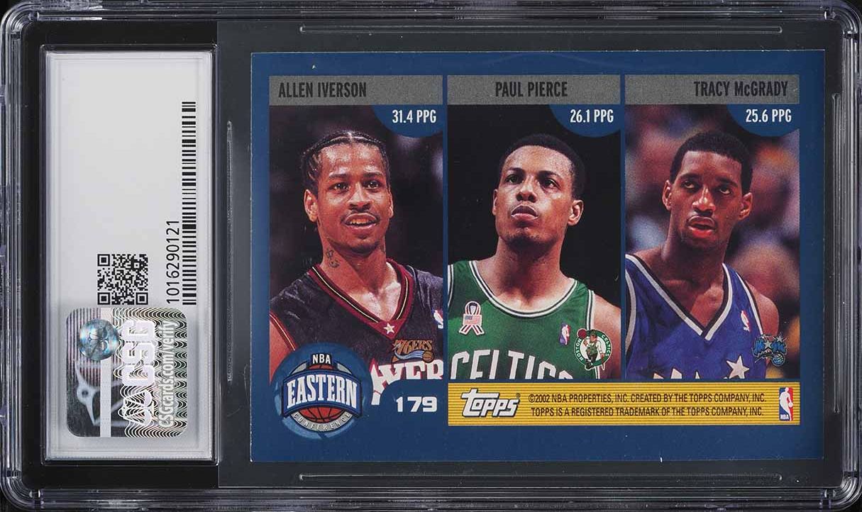 2002 Topps Basketball Allen Iverson Kobe Bryant Shaquille O'Neal #179 CSG 9 MINT