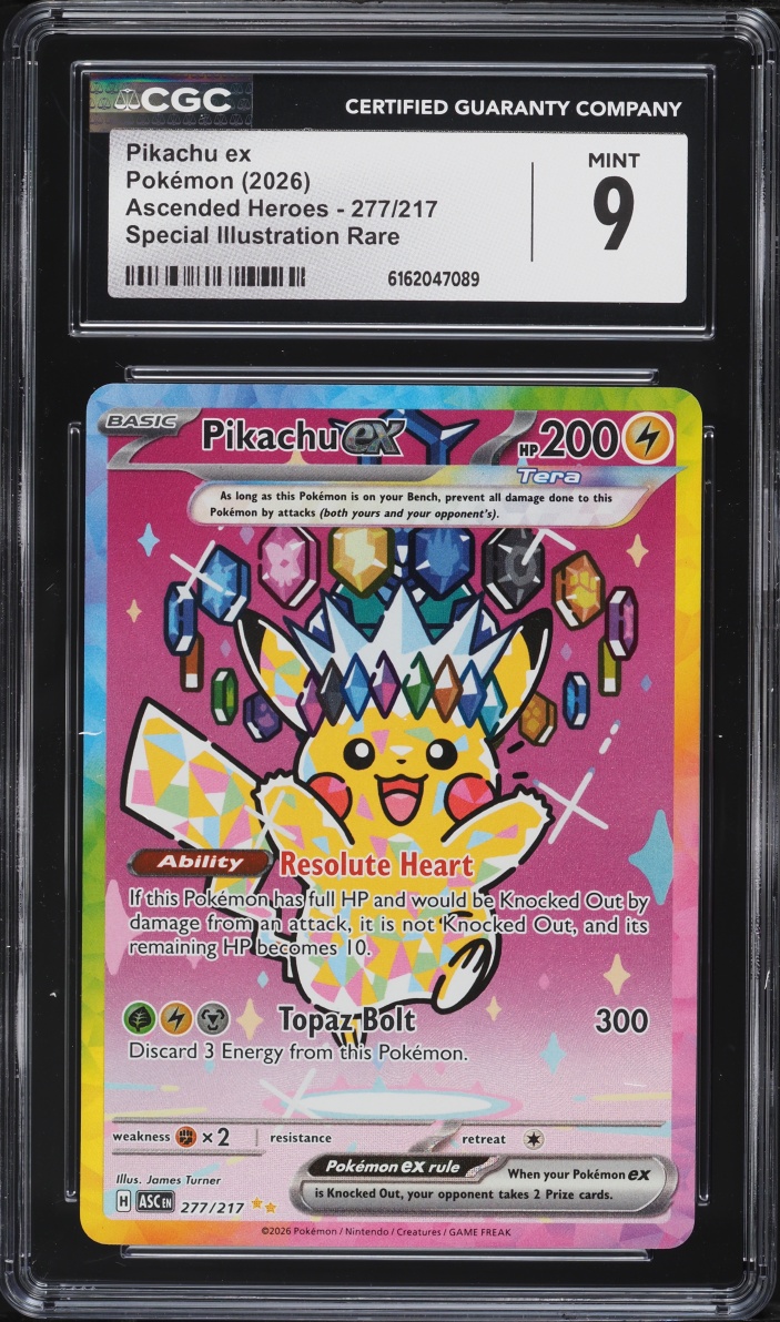 2026 Pokemon Mega Evolution Ascended Heroes SIR Pikachu Ex #277 CGC 9 MINT