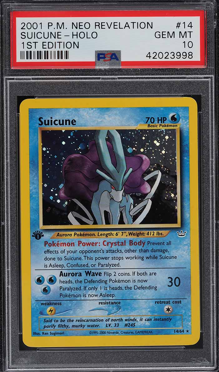 2001 Pokemon Neo Revelation 1st Edition Holo Suicune #14 PSA 10 GEM MINT