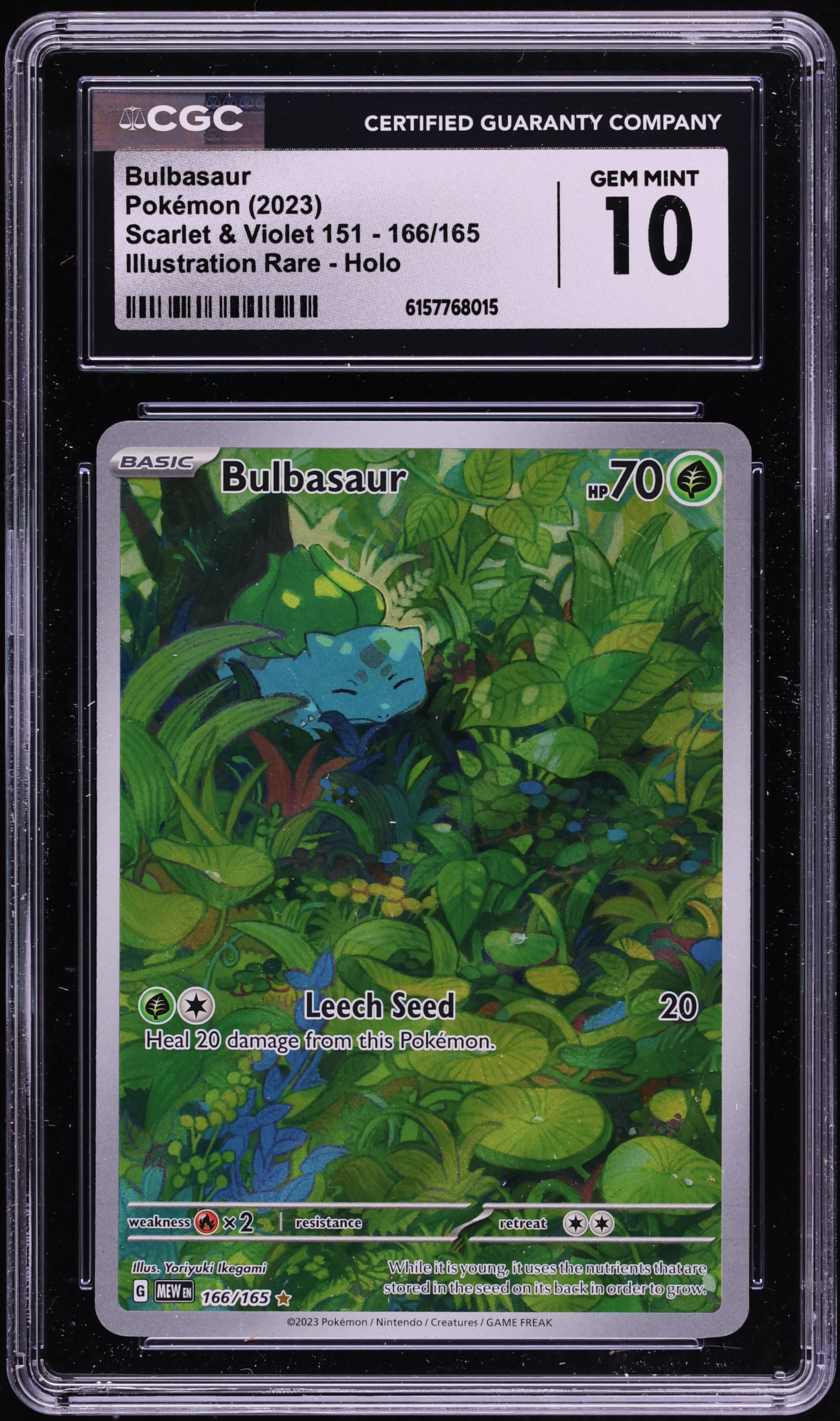 2023 Pokemon Scarlet & Violet 151 IR Bulbasaur #166 CGC 10 GEM MINT