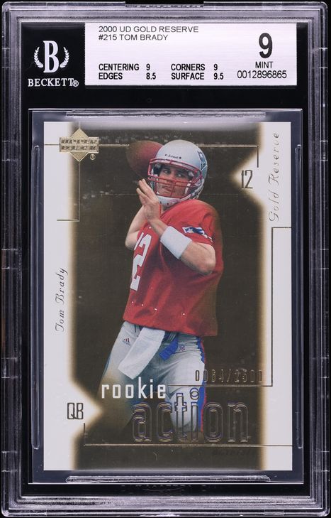 2000 Upper Deck Gold Reserve Tom Brady ROOKIE /2500 #215 BGS 9 MINT