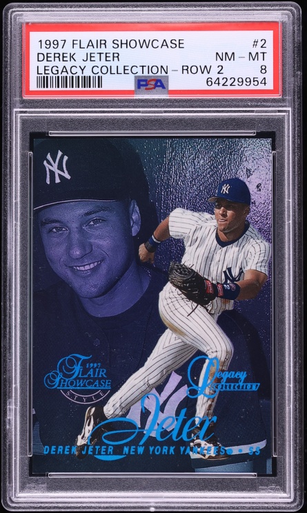 1997 Flair Showcase Legacy Collection Row 2 Derek Jeter /100 #2 PSA 8 NM-MT