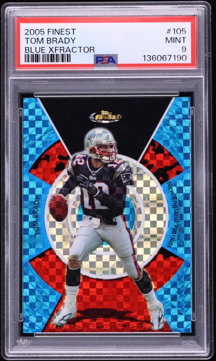 2005 Finest Blue Xfractor Tom Brady /150 #105 PSA 9 MINT