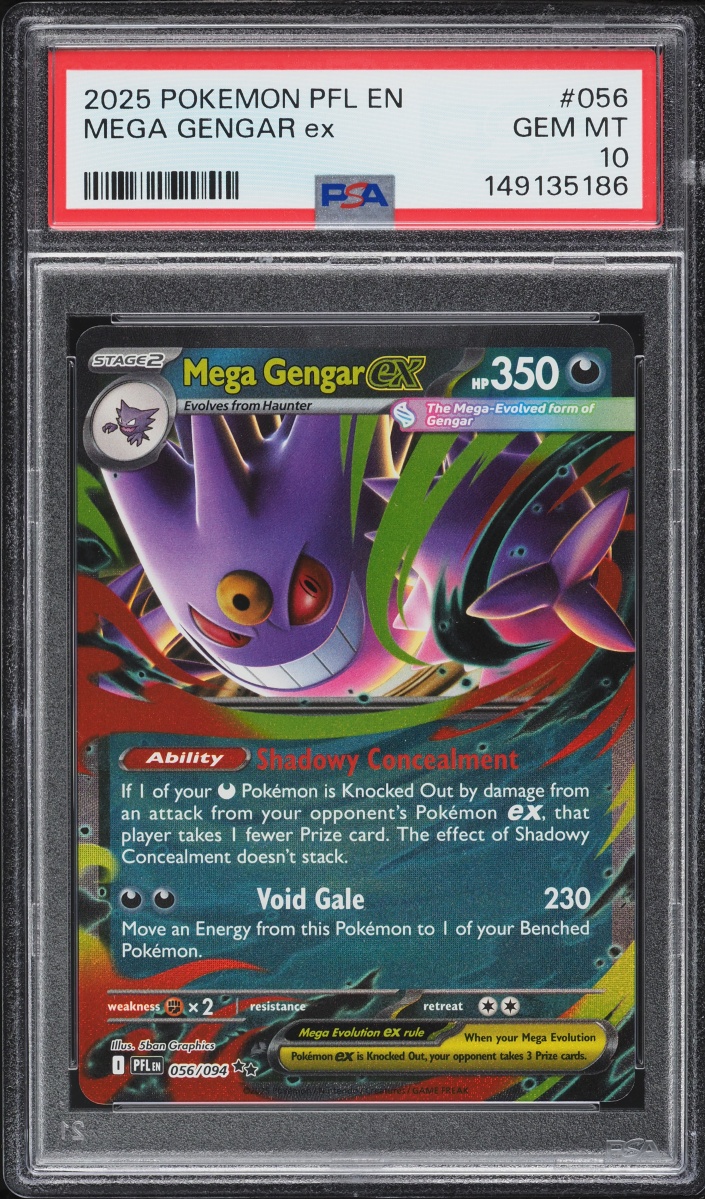 2025 Pokemon Mega Evolution Phantasmal Flames Holo Mega Gengar ex #56 PSA 10 GEM MINT