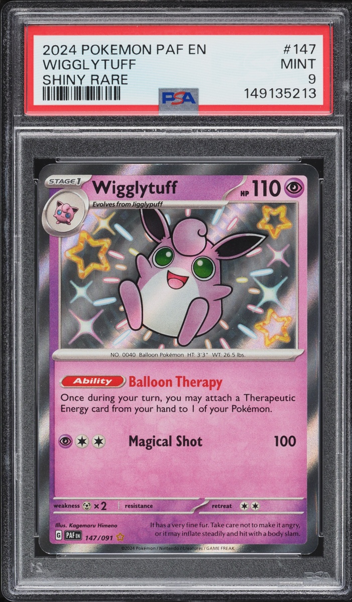 2024 Pokemon Scarlet & Violet Paldean Fates Shiny Wigglytuff #147 PSA 9 MINT