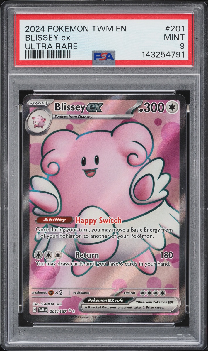 2024 Pokemon Scarlet & Violet Twilight Masquerade Full Art Blissey ex #201 PSA 9 MINT