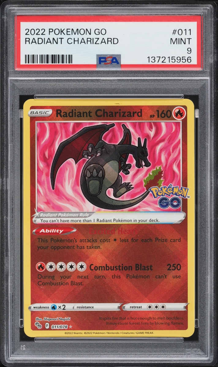 2022 Pokemon Sword & Shield Pokemon GO Holo Radiant Charizard #11 PSA 9 MINT