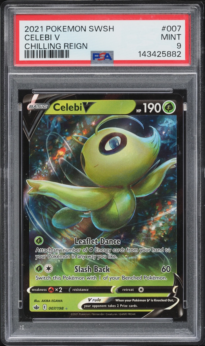 2021 Pokemon Sword & Shield Chilling Reign Celebi V #7 PSA 9 MINT
