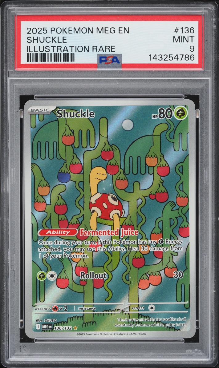 2025 Pokemon Mega Evolution IR Shuckle #136 PSA 9 MINT