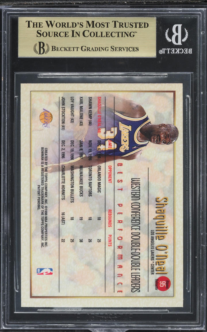 1997 Bowman's Best Atomic Refractor Shaquille O'Neal #95 BGS 9.5 GEM MINT